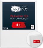 Artina Set van 4 Schildersdoeken 80x100 cm 3D Premium