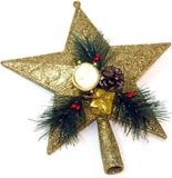Gerimport Kunststof kerstboom ster piek goud lengte 21 cm