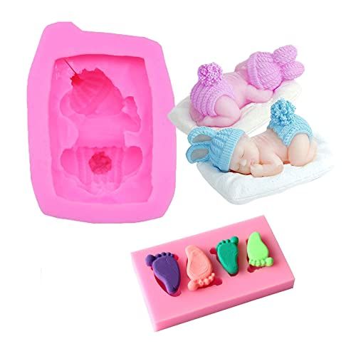 Lhdfyqt Baby Siliconen Fondant Mould - 2 Stuks