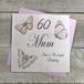 witte WHITE COTTON CARDS Verjaardagskaart voor 60e verjaardag, Engelstalig opschrift "60 Mum Have a Wonderful Vintage Botertegel", wit PM60