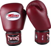 Twins Special BGVL-3 Maroon - Leren bokshandschoenen - 12 oz - Bordeaux Rood