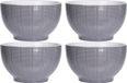 Excellent Houseware Soepkommen/serveer schaaltjes - 4x - Venice- keramiek - D14 x H8 cm - steengrijs