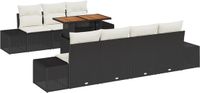 vidaXL - Tuinbank - Set - 4 zitplekken - Zwart - Polyrattan