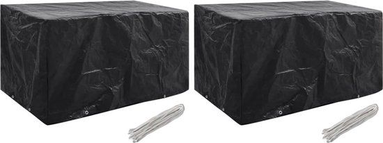 vidaXL Tuinmeubelhoezen - Zwart - 2 stuks - 180x70x90 cm