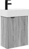 vidaXL Badkamermeubel met kraan Grijs Sonoma 45,5 x 22,5 x 84 cm