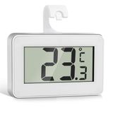 Romon Waterdichte digitale koelkastthermometer met haak, gemakkelijk af te lezen lcd-display, max/min functie, perfect voor thuis, restaurants, wit