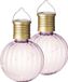 Merkloos Kaemingk B.V. 2x Buiten/tuin Led lichtroze lampion solar verlichting 11 cm