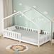 Lit maison Lit enfant 90x200 cm Blanc pin massif