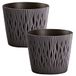 Wellhome 2 x pot de fleurs rond en plastique couleur sable rond en anthracite 18,9 (L) x 18,9 (B) x 16,5 (H) cm