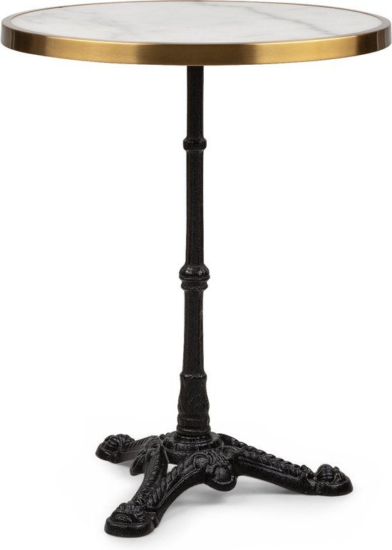 Blumfeldt Patras Lux Bistrotafel - Ø 57.5 cm - Marmer - Wit