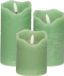Stern Fabrik LED kaarsen/stompkaarsen - set 3x st - mintgroen - H10, H12,5 en H15 cm