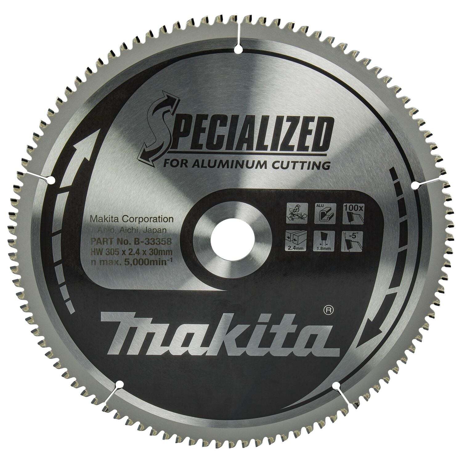 Makita B-33358 Afkortzaagblad voor Aluminium | Specialized | Ø 305mm Asgat 30mm 100T