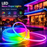 StarTech RGBIC LED-neonlichtstrips - 3 meter, USB, 5V - Bluetooth - Bediening via app, afstandsbediening en timer - Muzieksynchronisatie - IP67 waterdicht