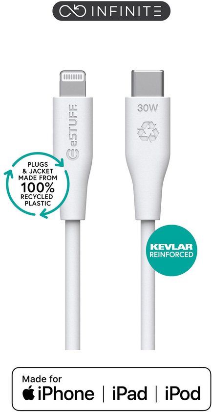 eSTUFF Lightning-kabel 2 m Wit