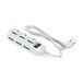 FANTON Triax 474164 Meervoudige contactdoos, 3 geaarde stopcontacten, 6 tweepolige stopcontacten, kabel 1,5 m, hoekstekker 10 A + veiligheidsschakelaar, wit