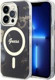 Guess Coque arrière marbre doré pour iPhone 13 Pro Max - Noir