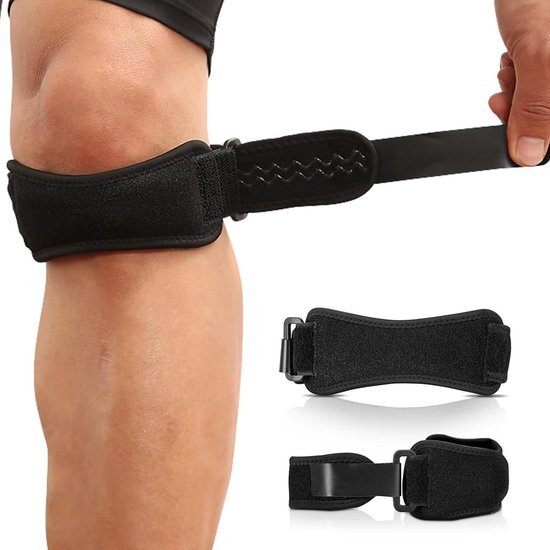 Verstelbare Kniebrace voor Peesontlasting en Tendinitis - 2-Pack - Zwart Kniebrace