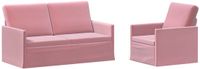 vidaXL Bankstel 2-zits Roze Fluweel