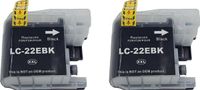 KATRIZ KATRIZ® huismerk voor 2x LC22E Zwart | MFC J5920DW | 2 stuks