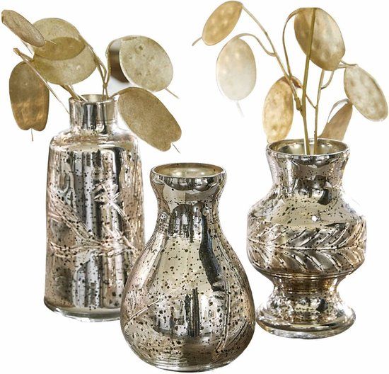 LOBERON Vaas set van 3 Briolique antiekchampagne