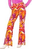 Widmann Hippie Kostuum Groovy Gwendolyn 70s Dames Broek Orchidee Vrouw Small / Medium Carnaval kostuum Verkleedkleding