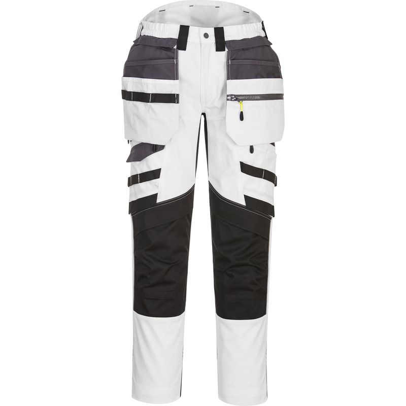 Portwest DX4 Stretch Werkbroek met Afneembare Holsterzakken - Wit/Grijs - Maat 48