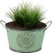 Sunnydays Plantenpot - Zink - Rond - Jadegroen - D22 x H12 cm