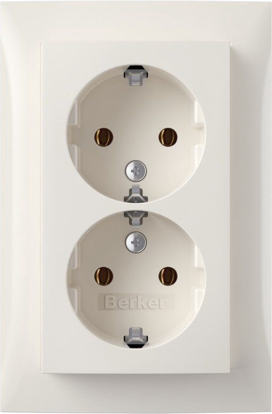 BERKER S1 Inbouw wandcontactdoos (wcd) RA 2-voudig polar wit