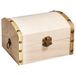 Rayher Hobby Houten Kist, Schatkist, Naturel, FSC-Gecertificeerd, 13,5 x 10 x 8 cm, Met Deksel, Metalen Beslag, Sluiting, Handvat aan de Zijkant