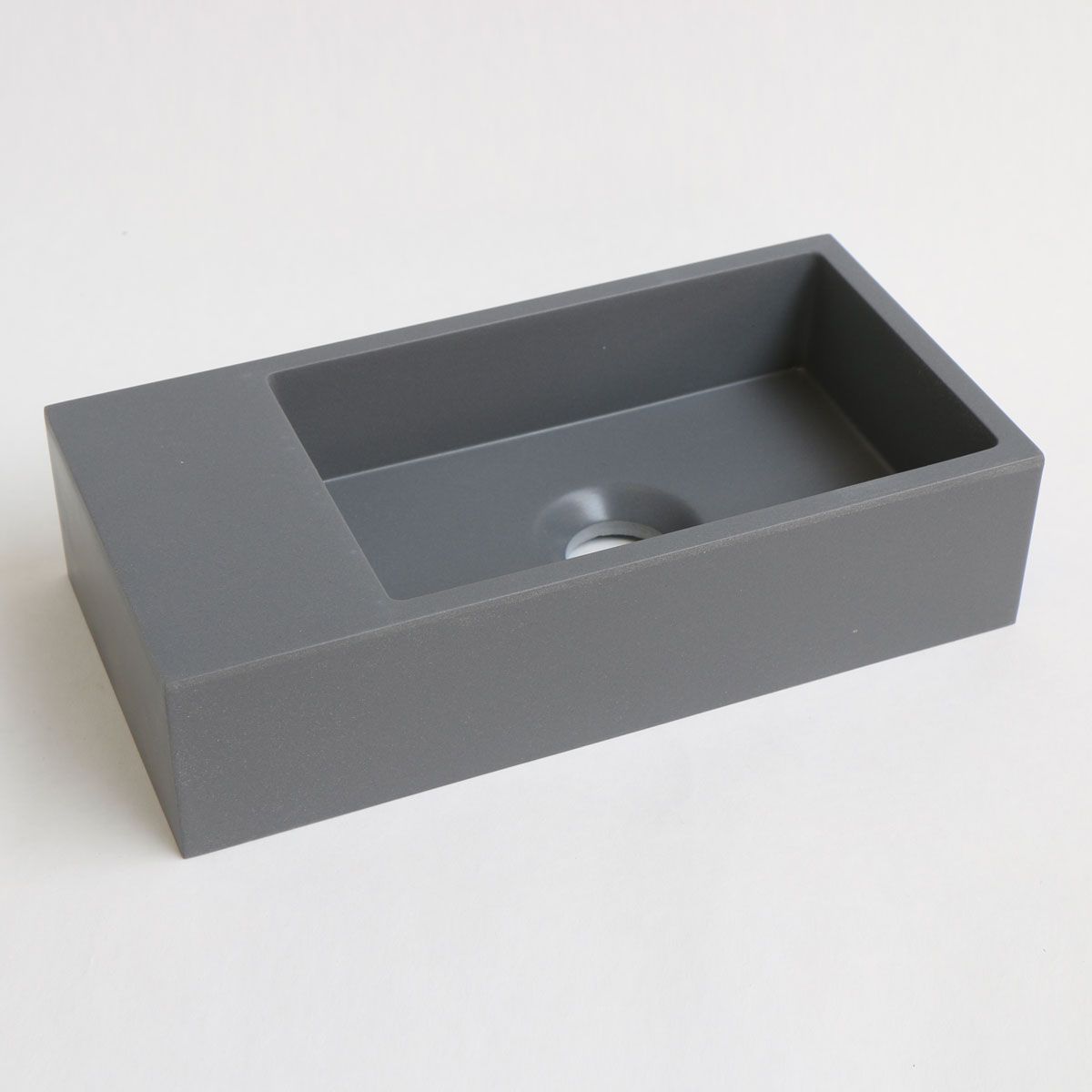 Ink Fontein Versus Rechthoek Links 36x18x9cm Quartz Grijs Zonder Kraangat