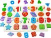 Puzzle en bois avec des chiffres colorés, apprendre à compter, formes