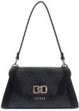 GUESS Karnilla Flap Shoulder Bag Coal Logo donkergrijs