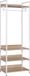 Merkloos J&R Kapstok - Kledingrek - Eikenhout - Wit metaal - 56x36x170 cm