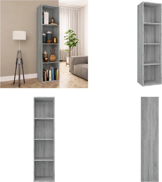 vidaXL Boekenkast / tv-meubel 36x30x143 cm grijs sonoma eikenkleurig