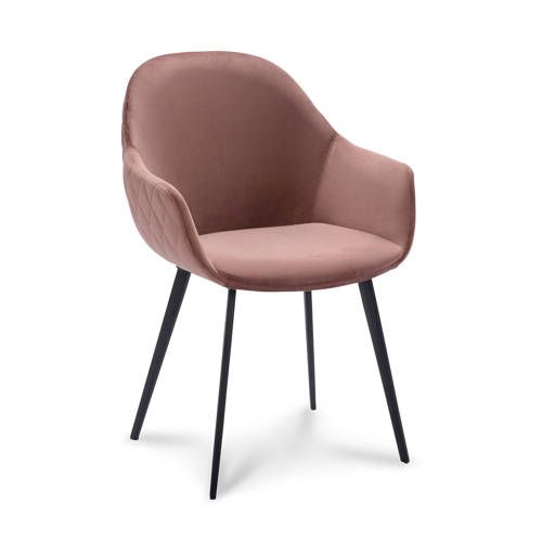 Eetkamerstoel Casper (set van 2) - Roze - Polyester - 2022 Model