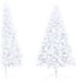 vidaXL Kunstkerstboom met standaard half 120 cm PVC wit