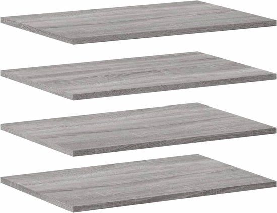 vidaXL Wandschappen 4 stuks 60x40x1,5 cm bewerkt hout grijs sonoma eiken