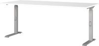 Germania bureau 7912-639, wit/zilver, me. hoogteinst., 180 x 91 x 80 cm (b x h x d)
