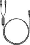 Goobay USB-C™ Textile Cable, 60 W, Power Delivery, 1.5 m, black;grey