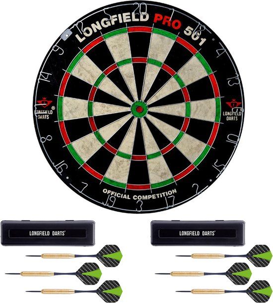 Longfield Dartbord Professional 45.5 cm - Dartset voor Thuis - Sisal