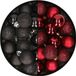 Kaemingk B.V. 28x pièces petites boules de Noël en plastique noir et bordeaux 3 cm
