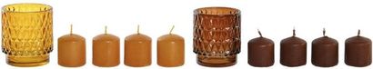 DKD Home Decor Kaarsenset bruin 2 stuks