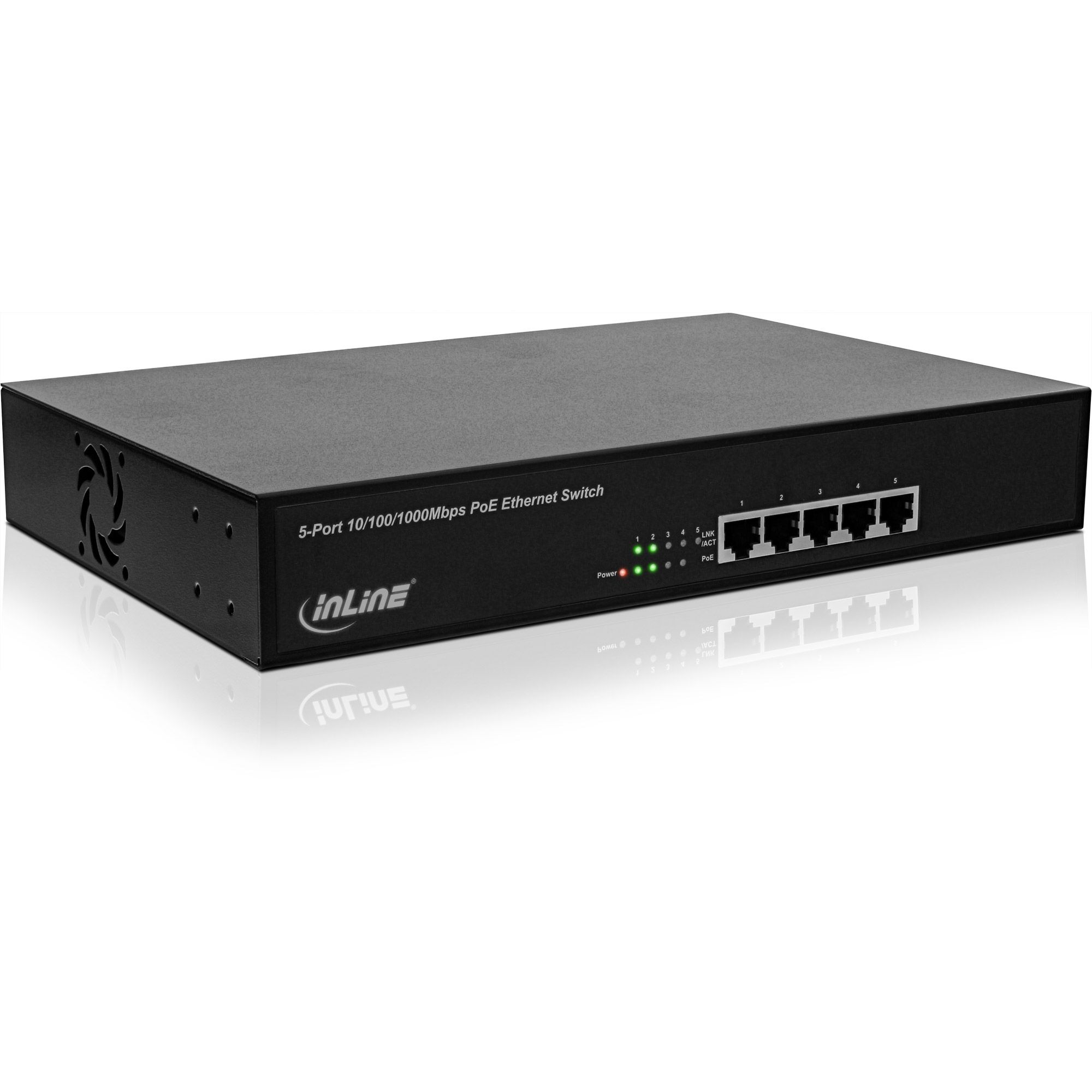 Inline Netwerk Switch - 5 poorten - Zwart