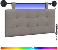 vidaXL - Hangend hoofdbord - Taupe - Stof