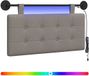 vidaXL - Hangend hoofdbord - Taupe - Stof
