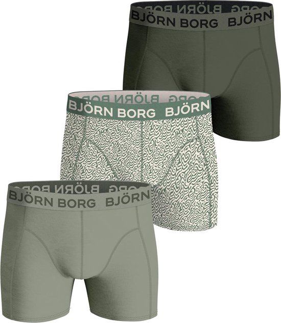 Björn Borg Cotton Stretch Boxershorts 3-pack - Multicolor - Men's Size S