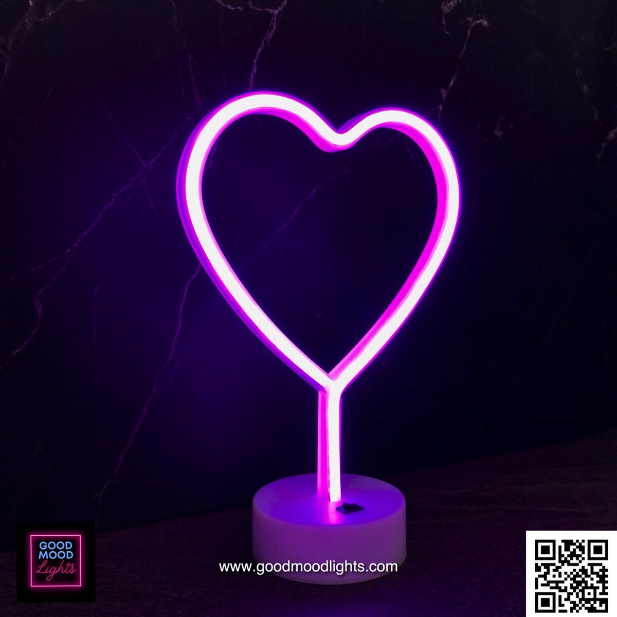 GoodMoodLights HART LOVE | NEON-SIGN - TAFELMODEL | BASIS COLLECTIE - LAMP - TAFELMODEL - NEON LAMP - WAND BORD - HANGLAMP -