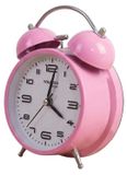 Avizar, réveil, 12 cm, pour la chambre à coucher, rond, double cloche, élégant, rose