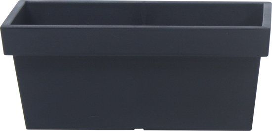 Prosperplast Plantenbak/bloembak terras/balkon - kunststof - 38 x 18 x 16 cm - antraciet grijs