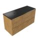 Saniclass Ensemble de meubles de salle de bain - 120x45x63cm - Plan de toilette noche basalte poli - 1 vasque - sans robinetterie - 4 tiroirs - chêne mat naturel (bois) SW1420807/SW728238